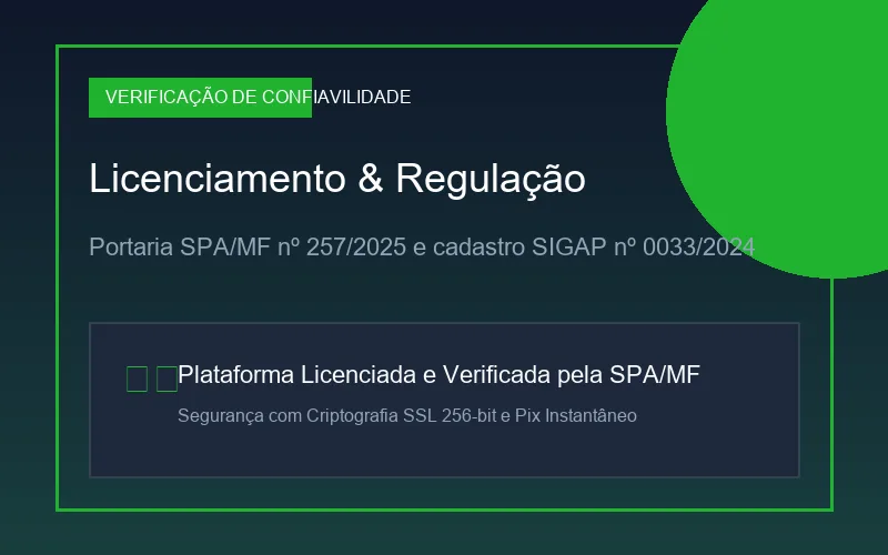 Infográfico do selo de confiança e licença de operação da BETesporte no Brasil